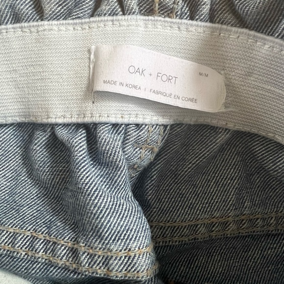 Oak + Fort Indigo Paperbag Waist Mom Jean 100% Cotton Size Medium - Picture 7 of 9